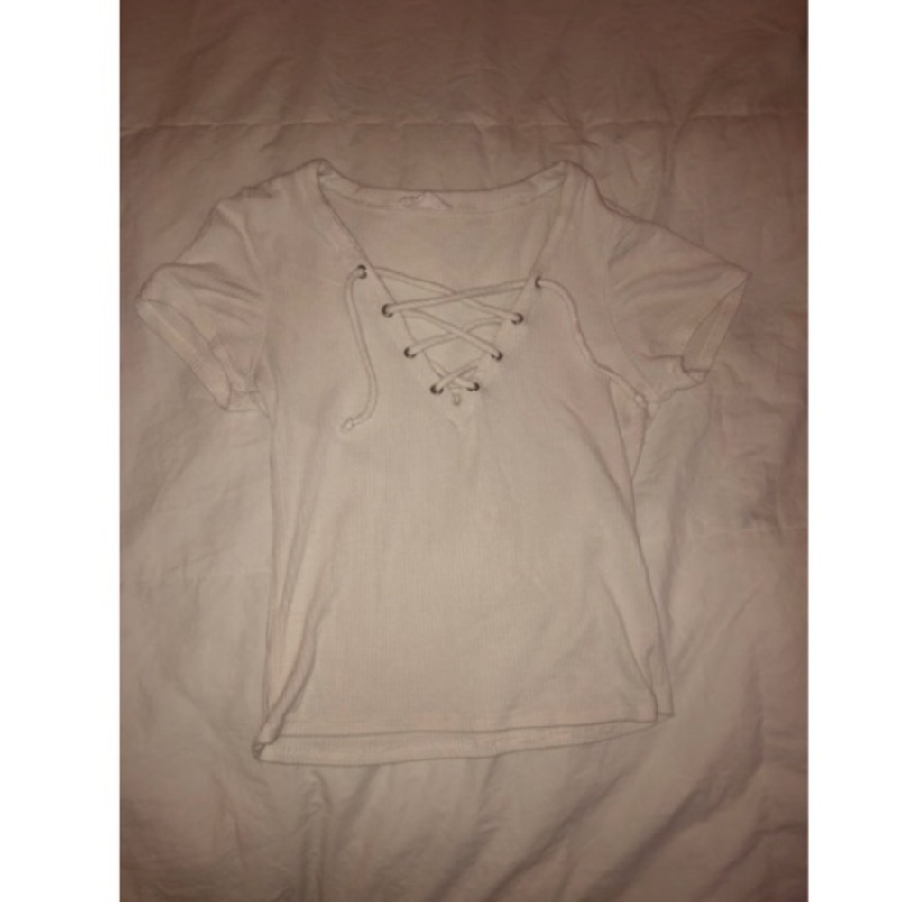 white v-neck blouse